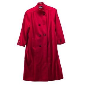 Vintage 60s Forstmann Wool‎ Overcoat Red Large